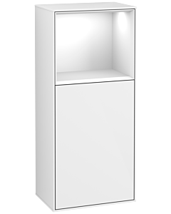 Villeroy und Boch Finion armoire côté F500GFGF 41.8x93.6x27cm, à gauche, étagère au- dessus Glossy White , laque blanc brillant
