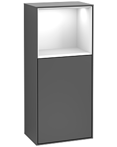 Villeroy und Boch Finion side cabinet F500GFGK 41.8x93.6x27cm, left, shelf above Glossy White , anthracite matt