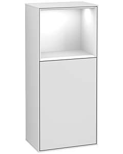 Villeroy und Boch Finion Seitenschrank F500GFMT 41,8x93,6x27cm, links, Regal oben Glossy White, White matt lacquer