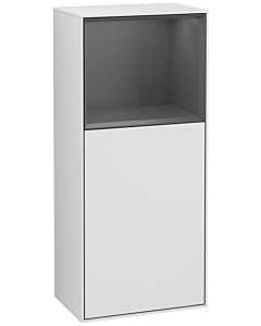 Villeroy und Boch Finion side cabinet F500GKMT 41.8x93.6x27cm, left, shelf above anthracite matt, white matt lacquer
