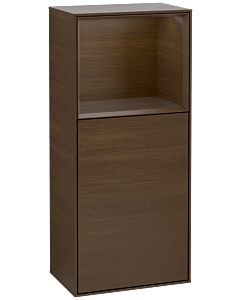 Villeroy und Boch Finion side cabinet F500GNGN 41.8x93.6x27cm, left, shelf above Walnut veneer, Walnut veneer