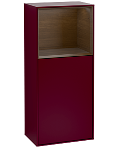 Villeroy und Boch Finion armoire latérale F500GNHB 41.8x93.6x27cm, gauche, étagère au dessus placage noyer, Peony Matt