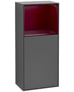 Villeroy und Boch Finion side cabinet F500HBGK 41.8x93.6x27cm, left, shelf above Peony Matt , anthracite matt