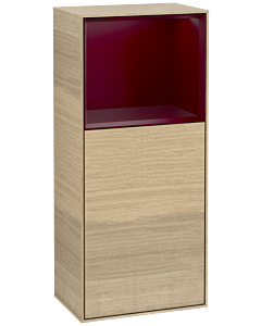 Villeroy und Boch Finion armoire latérale F500HBPC 41.8x93.6x27cm, gauche, étagère au-dessus Peony Matt , Oak Veneer