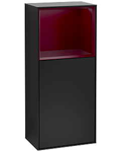 Villeroy und Boch Finion armoire côté F500HBPD 41.8x93.6x27cm, à gauche, étagère au- dessus Peony Matt , vernis noir mat