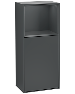 Villeroy und Boch Finion armoire latérale F500HGHG 41.8x93.6x27cm, gauche, étagère au-dessus de minuit Blue mat, minuit Blue Matt Lacquer