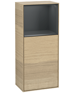 Villeroy und Boch Finion side cabinet F500HGPC 41.8x93.6x27cm, left, shelf above Midnight Blue Matt, Oak Veneer