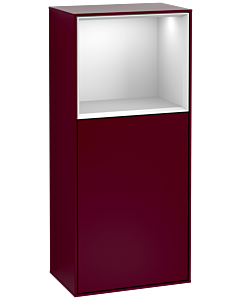 Villeroy und Boch Finion armoire latérale F500MTHB 41.8x93.6x27cm, gauche, étagère au-dessus White Matt , Peony Matt