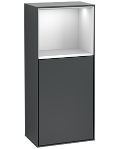 Villeroy und Boch Armoire latérale Finion F500MTHG 41.8x93.6x27cm, gauche, étagère au-dessus White Matt , Midnight Blue Matt Lacquer