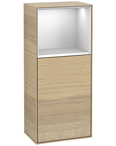 Villeroy und Boch Finion side cabinet F500MTPC 41.8x93.6x27cm, left, shelf above White Matt , Oak Veneer