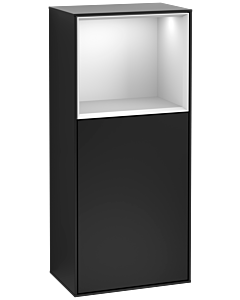 Villeroy und Boch Finion side cabinet F500MTPD 41.8x93.6x27cm, left, shelf above White Matt , black matt lacquer