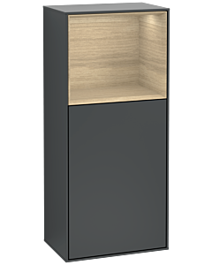 Villeroy und Boch Finion side cabinet F500PCHG 41.8x93.6x27cm, left, shelf above Oak Veneer , Midnight Blue Matt Lacquer