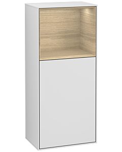 Villeroy und Boch Finion Seitenschrank F500PCMT 41,8x93,6x27cm, links, Regal oben Oak Veneer, White matt lacquer