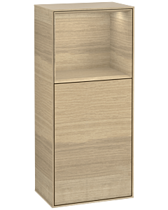 Villeroy und Boch Finion side cabinet F500PCPC 41.8x93.6x27cm, left, shelf above Oak Veneer , Oak Veneer