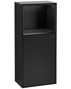 Villeroy und Boch Finion Seitenschrank F500PDPD 41,8x93,6x27cm, links, Regal oben Black matt, Black matt lacquer