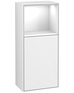 Villeroy und Boch Finion armoire latérale F510GFGF 41.8x93.6x27cm, droite, étagère au dessus de Glossy White , laqué blanc brillant