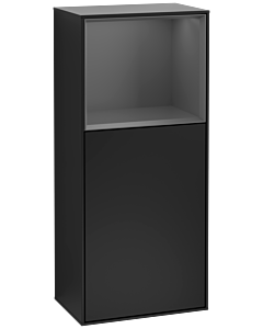 Villeroy und Boch Finion Seitenschrank F510GKPD 41,8x93,6x27cm, rechts, Regal oben Anthracite matt, Black matt lacquer