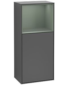 Villeroy und Boch Finion Seitenschrank F510GMGK 41,8x93,6x27cm, rechts, Regal oben Olive Matt, Anthracite matt