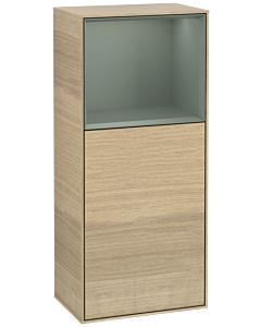 Villeroy und Boch Finion armoire côté F510GMPC 41.8x93.6x27cm, droite, haut plateau mat olive, Oak Veneer