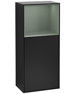 Villeroy und Boch Finion side cabinet F510GMPD 41.8x93.6x27cm, right, shelf above olive matt, black matt lacquer