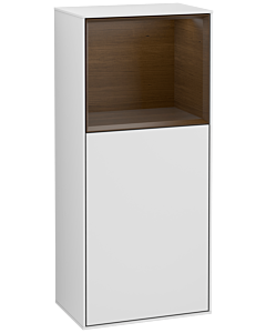 Villeroy und Boch Finion Seitenschrank F510GNMT 41,8x93,6x27cm, rechts, Regal oben Walnut veneer, White matt lacquer
