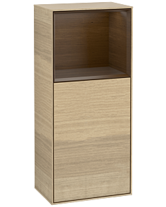 Villeroy und Boch Finion armoire latérale F510GNPC 41.8x93.6x27cm, droite, étagère au-dessus Walnut Veneer , Oak Veneer