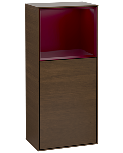 Villeroy und Boch Finion Seitenschrank F510HBGN 41,8x93,6x27cm, rechts, Regal oben Peony Matt, Walnut veneer