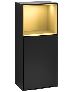 Villeroy und Boch Finion side cabinet F510HFPD 41.8x93.6x27cm, right, shelf above matt gold, matt black lacquer