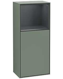 Villeroy und Boch Finion side cabinet F510HGGM 41.8x93.6x27cm, right, shelf above Midnight Blue Matt, Olive Matt Lacquer