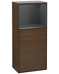 Villeroy und Boch Finion Seitenschrank F510HGGN 41,8x93,6x27cm, rechts, Regal oben Midnight Blue Matt, Walnut veneer