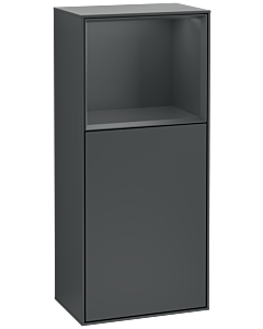 Villeroy und Boch Finion side cabinet F510HGHG 41.8x93.6x27cm, right, shelf above Midnight Blue Matt, Midnight Blue Matt Lacquer