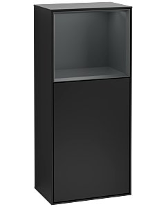 Villeroy und Boch Finion Seitenschrank F510HGPD 41,8x93,6x27cm, rechts, Regal oben Midnight Blue Matt, Black matt lacquer