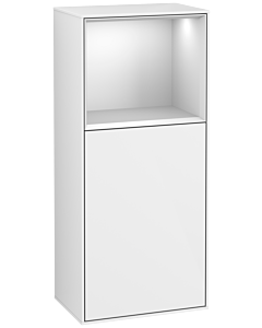 Villeroy und Boch Finion side cabinet F510MTGF 41.8x93.6x27cm, right, shelf above White Matt , Glossy white lacquer