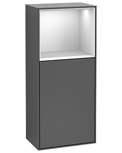 Villeroy und Boch Finion Seitenschrank G510MTGK 41,8x93,6cm, rechts, Emotion, Regal oben White Matt, Anthracite matt