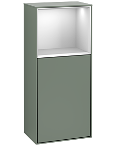 Villeroy und Boch Finion side cabinet F510MTGM 41.8x93.6x27cm, right, shelf above White Matt , Olive Matt Lacquer