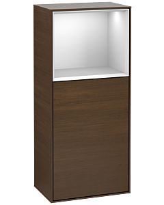 Villeroy und Boch Finion Seitenschrank F510MTGN 41,8x93,6x27cm, rechts, Regal oben White Matt, Walnut veneer