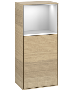 Villeroy und Boch Finion Seitenschrank F510MTPC 41,8x93,6x27cm, rechts, Regal oben White Matt, Oak Veneer