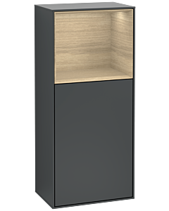 Villeroy und Boch Finion side cabinet F510PCHG 41.8x93.6x27cm, right, shelf above Oak Veneer , Midnight Blue Matt Lacquer
