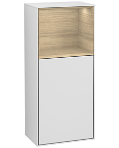Villeroy und Boch Finion side cabinet F510PCMT 41.8x93.6x27cm, right, shelf above Oak Veneer , white matt lacquer