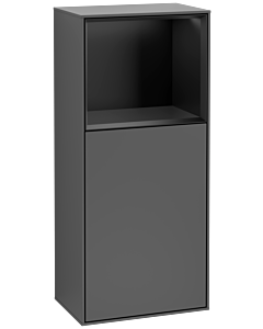 Villeroy und Boch Finion Seitenschrank F510PDGK 41,8x93,6x27cm, rechts, Regal oben Black matt, Anthracite matt