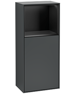 Villeroy und Boch Finion Seitenschrank F510PDHG 41,8x93,6x27cm, rechts, Regal oben Black matt, Midnight Blue Matt Lacquer