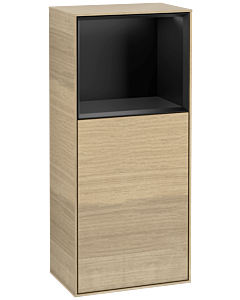 Villeroy und Boch Finion side cabinet F510PDPC 41.8x93.6x27cm, right, shelf above black matt, Oak Veneer
