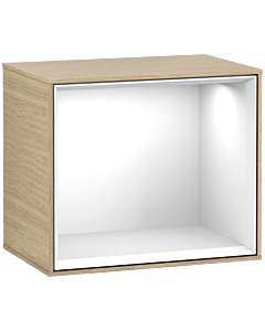 Villeroy und Boch Finion Regalmodul F580GFPC 41,8x35,6x27cm, Regal Glossy White, Oak Veneer