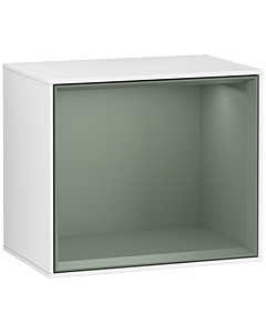 Villeroy und Boch Finion module F580GMGF 41.8x35.6x27cm, shelf olive matt, glossy white lacquer