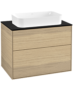 Villeroy und Boch Finion Villeroy und Boch F63200PC 80x60.3x50.1mm, verre noir mat, Oak Veneer