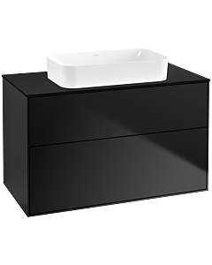 Villeroy und Boch Finion Villeroy und Boch F64200PD 100x60,3x50,1 mm, verre noir mat, laqué noir mat