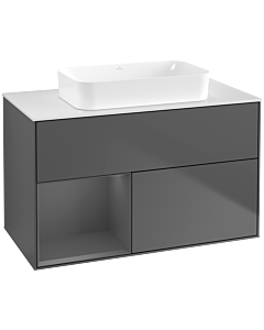 Villeroy und Boch Finion Villeroy und Boch F651GKGK 100x60.3x50.1cm, étagère à gauche Anthracite mat, Anthracite mat