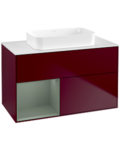 Villeroy und Boch Finion Villeroy und Boch Finion F651GMHB 100x60.3x50.1cm, shelf left Olive Matt Lacquer , Peony Matt