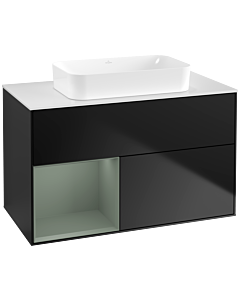 Villeroy und Boch Finion Villeroy und Boch Finion F651GMPD 100x60.3x50.1cm, shelf left Olive Matt Lacquer , black matt lacquer