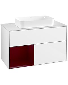 Villeroy und Boch Finion Villeroy und Boch Finion F651HBGF 100x60.3x50.1cm, shelf left Peony , Glossy white lacquer